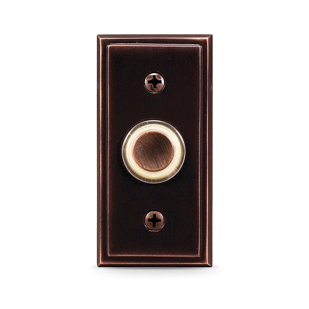 Heath Zenith SL-716-00 Oil Rubbed Bronze Metal Wired Pushbutton Doorbell