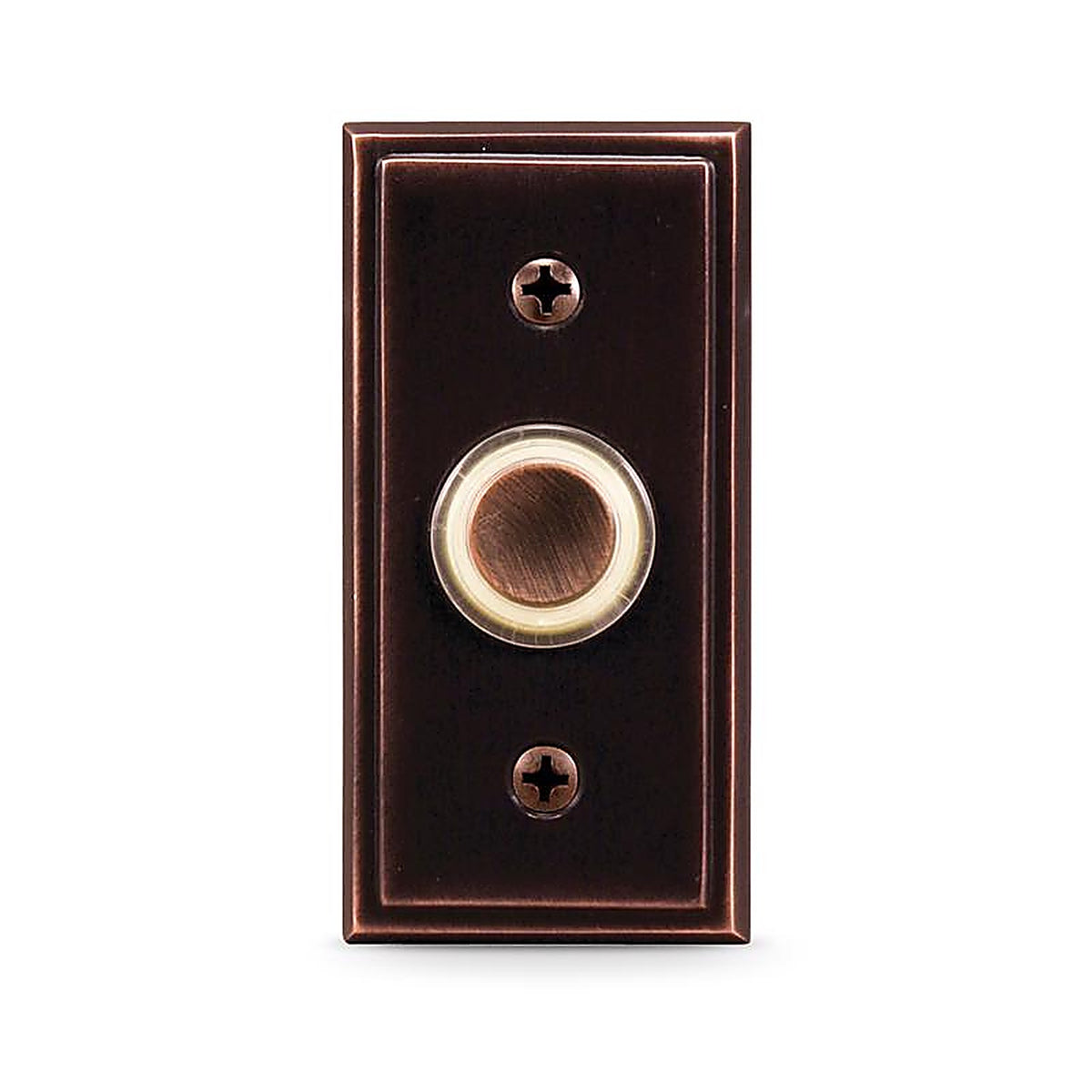 Heath Zenith SL-716-00 Oil Rubbed Bronze Metal Wired Pushbutton Doorbell