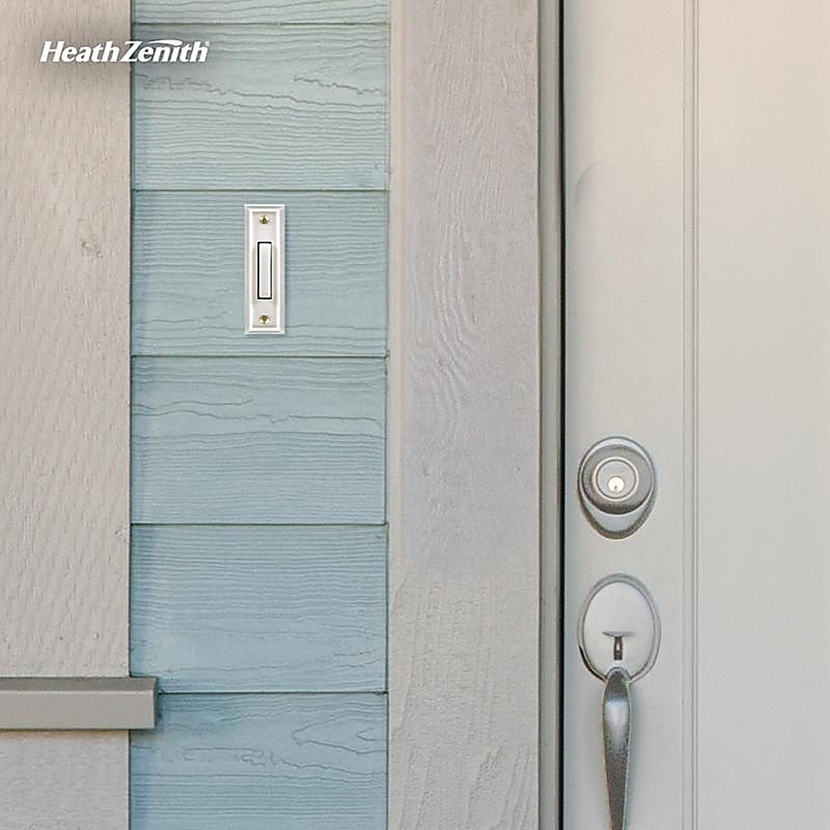 Heath Zenith SL-315-1-00 White Plastic Wired Pushbutton Doorbell