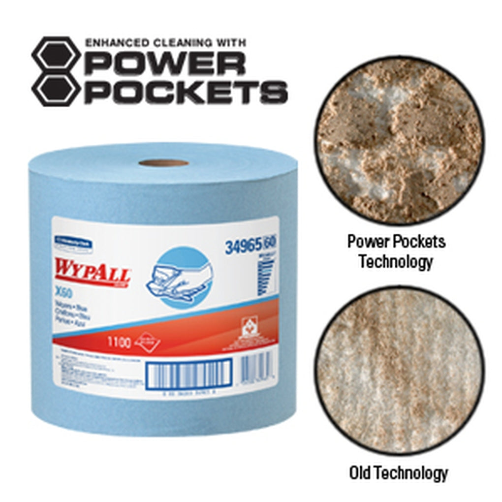 Kimberly-Clark 34965 WYPAlL X60 Wipers, Jumbo Rolls