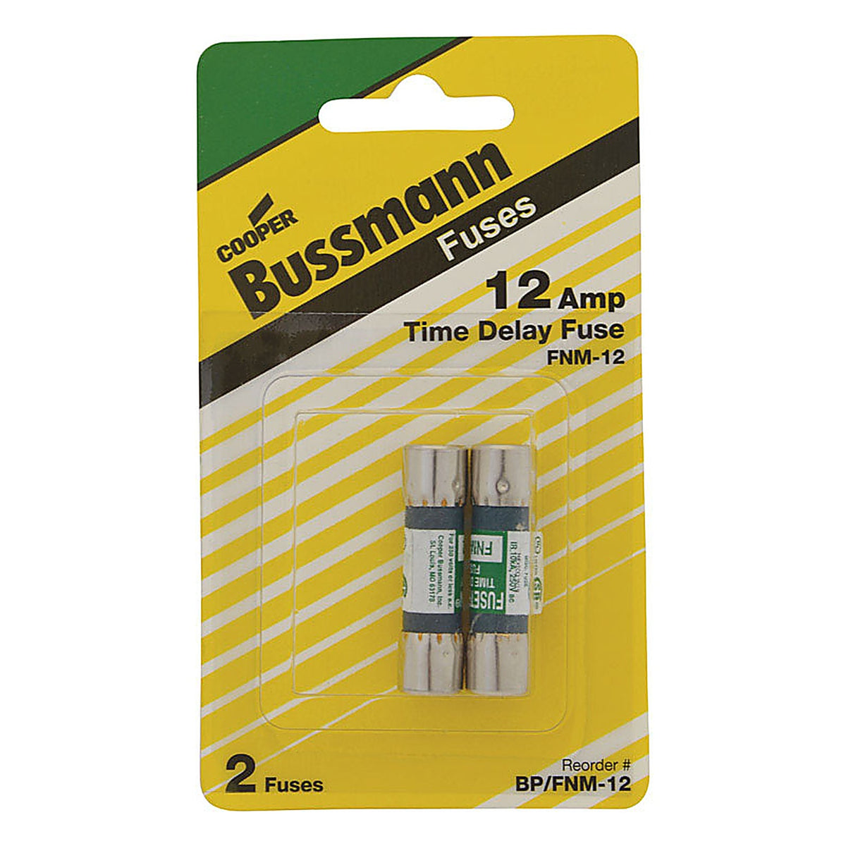 Bussmann BP/FNM-12 12 amps Dual Element Time Delay Fuse 2/Pack