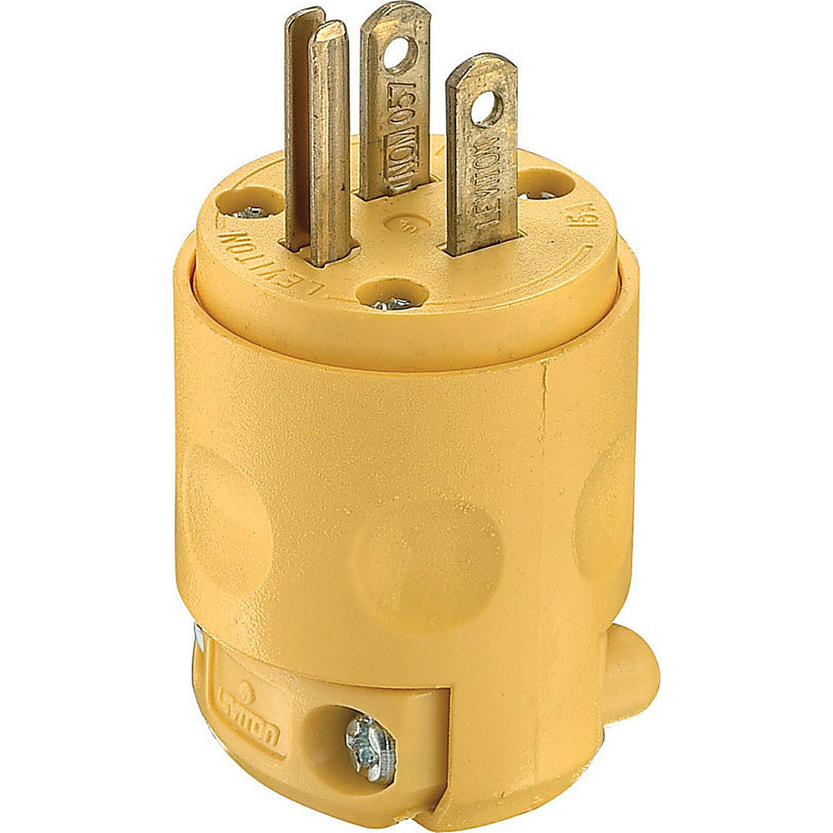 Leviton 515PV-000 Residential PVC Ground/Straight Blade Plug 5-15P 18-12 AWG 2 Pole 3 Wire