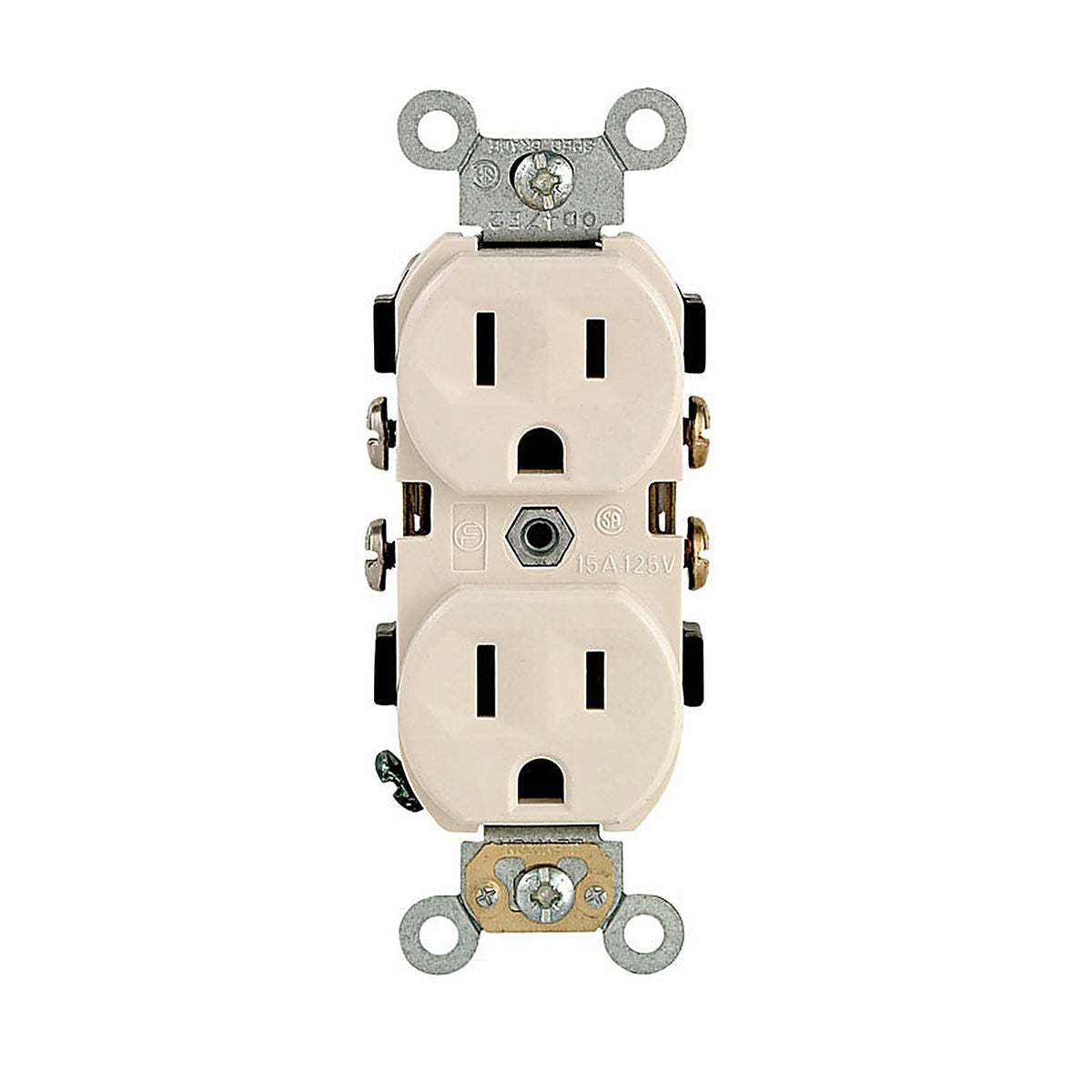 Leviton CBR15-00T 15 amps 125 volt Light Almond Outlet 5-15R 1/Pack