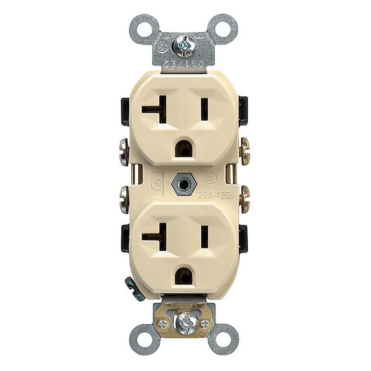 Leviton CBR20-00I 20 amps 125 volt Duplex Ivory Outlet 5-20R 1/Pack