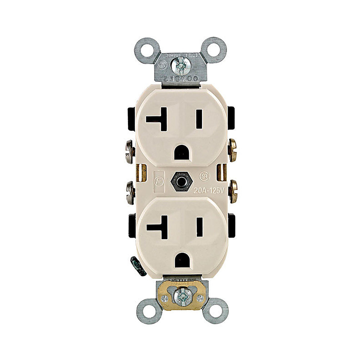 Leviton CBR20-00T 20 amps 125 volt Duplex Light Almond Outlet 5-20R 1/Pack