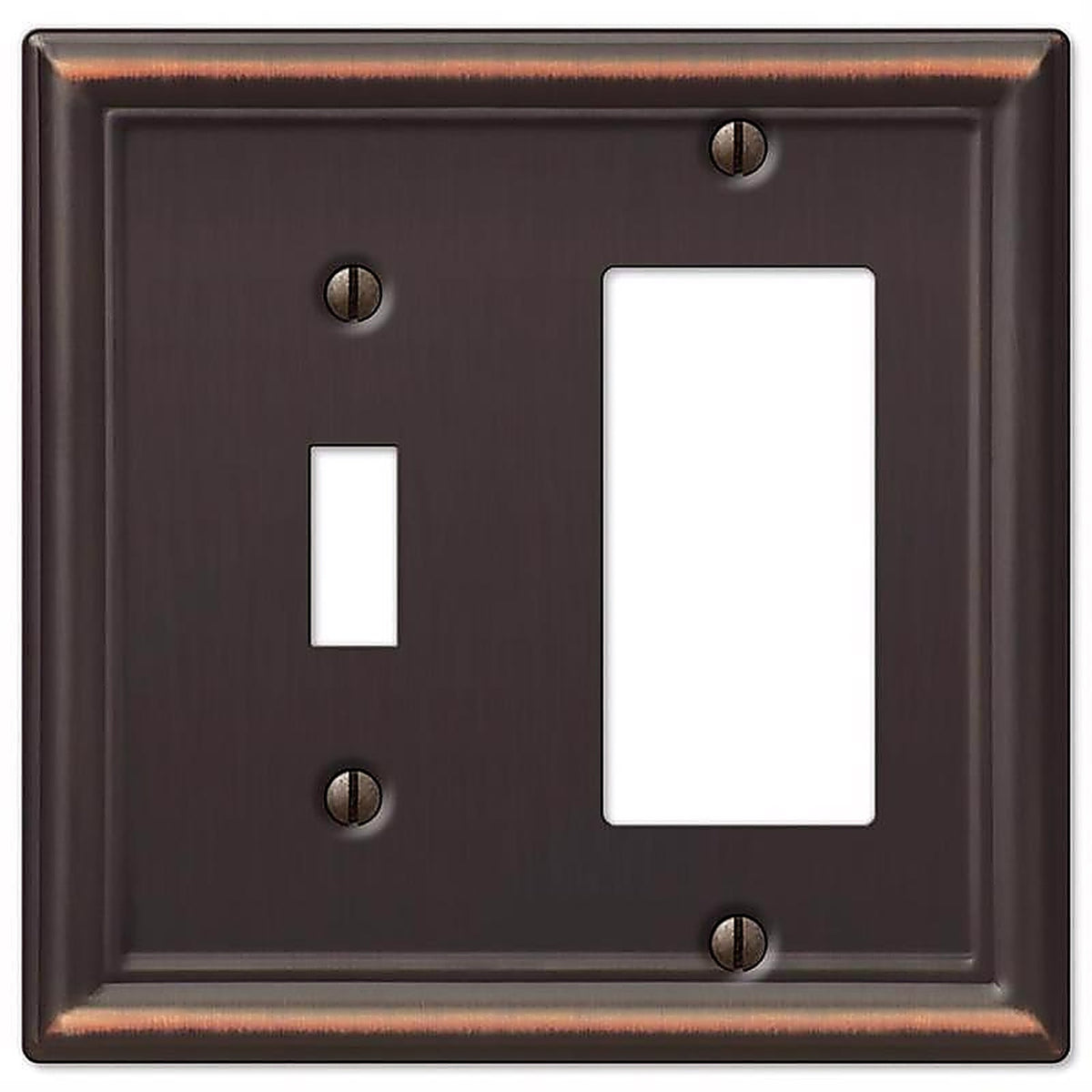 Amerelle - 149TRDB - Chelsea Aged Bronze 2 Gang Stamped Steel Decorator/Toggle Wall Plate 1 Pack