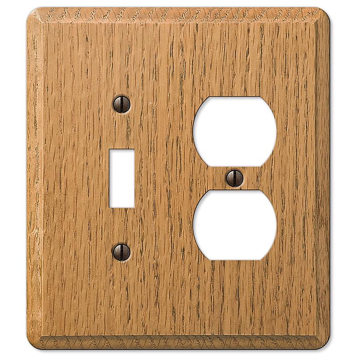 Amerelle 901TDL Contemporary Brown 2 gang Wood Duplex/Toggle Wall Plate 1/Pack
