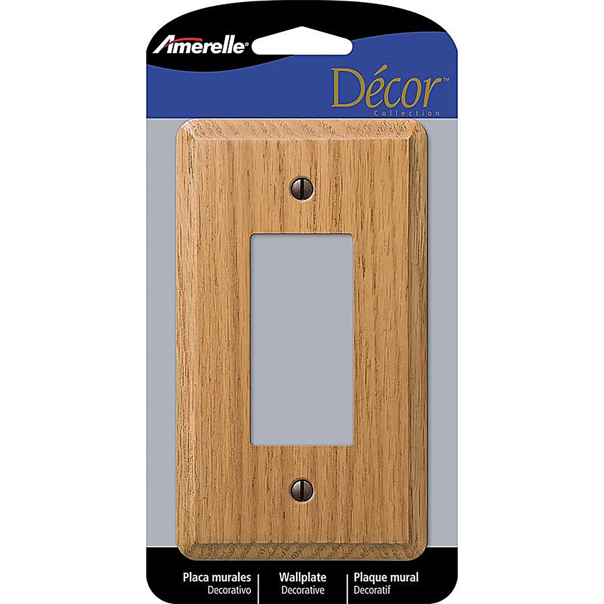 Amerelle 901RL Contemporary Brown 1 gang Wood Rocker Wall Plate 1/Pack
