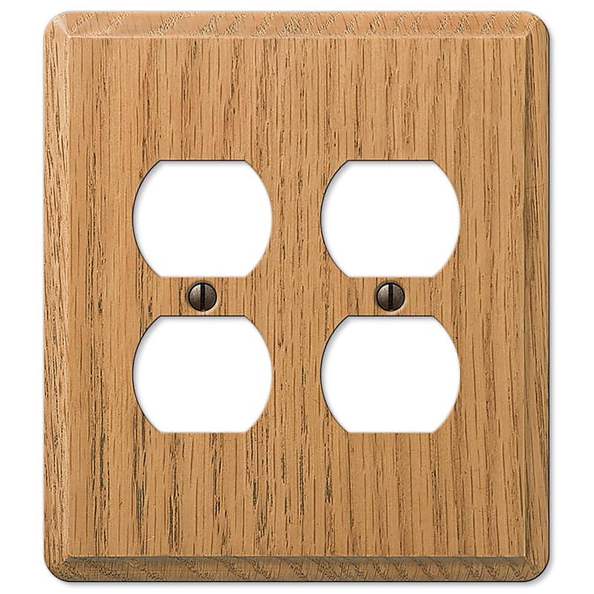 Amerelle - 901DDL - Contemporary Light Brown 2 Gang Oak Wood Duplex Wall Plate 1 Pack