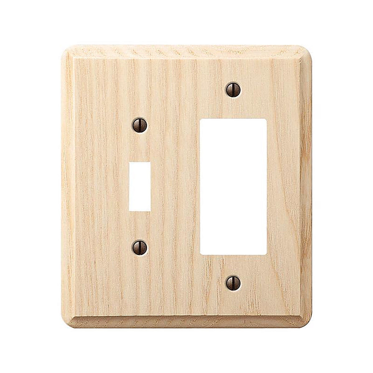 Amerelle - 401TR - Contemporary Unfinished Beige 2 Gang Wood Decorator/Toggle Wall Plate 1 Pack