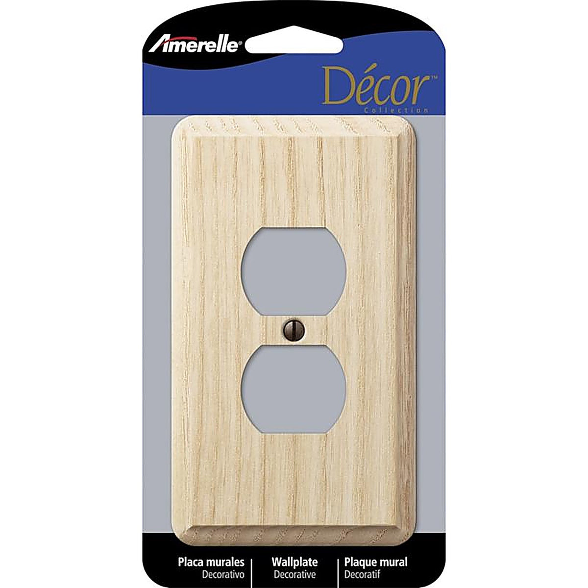 Amerelle 401D Contemporary Unfinished Beige 1 gang Wood Duplex Outlet Wall Plate 1/Pack