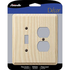 Amerelle - 401TD - Contemporary Unfinished Beige 2 Gang Ash Wood Duplex/Toggle Wall Plate 1 Pack