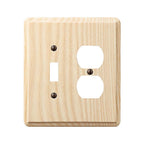 Amerelle - 401TD - Contemporary Unfinished Beige 2 Gang Ash Wood Duplex/Toggle Wall Plate 1 Pack
