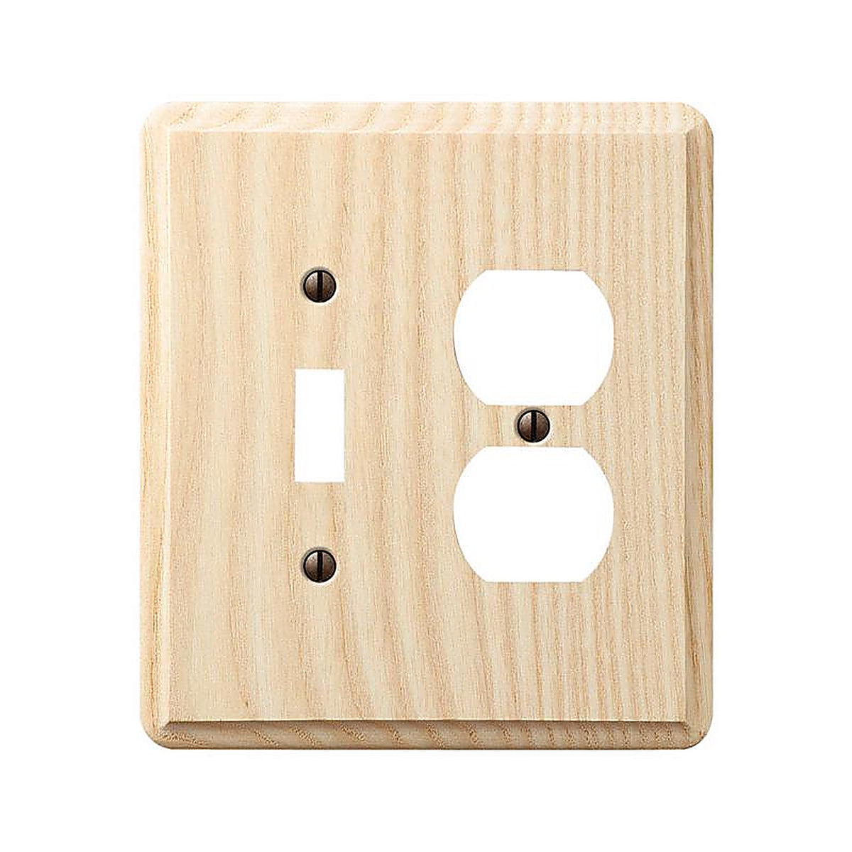 Amerelle - 401TD - Contemporary Unfinished Beige 2 Gang Ash Wood Duplex/Toggle Wall Plate 1 Pack