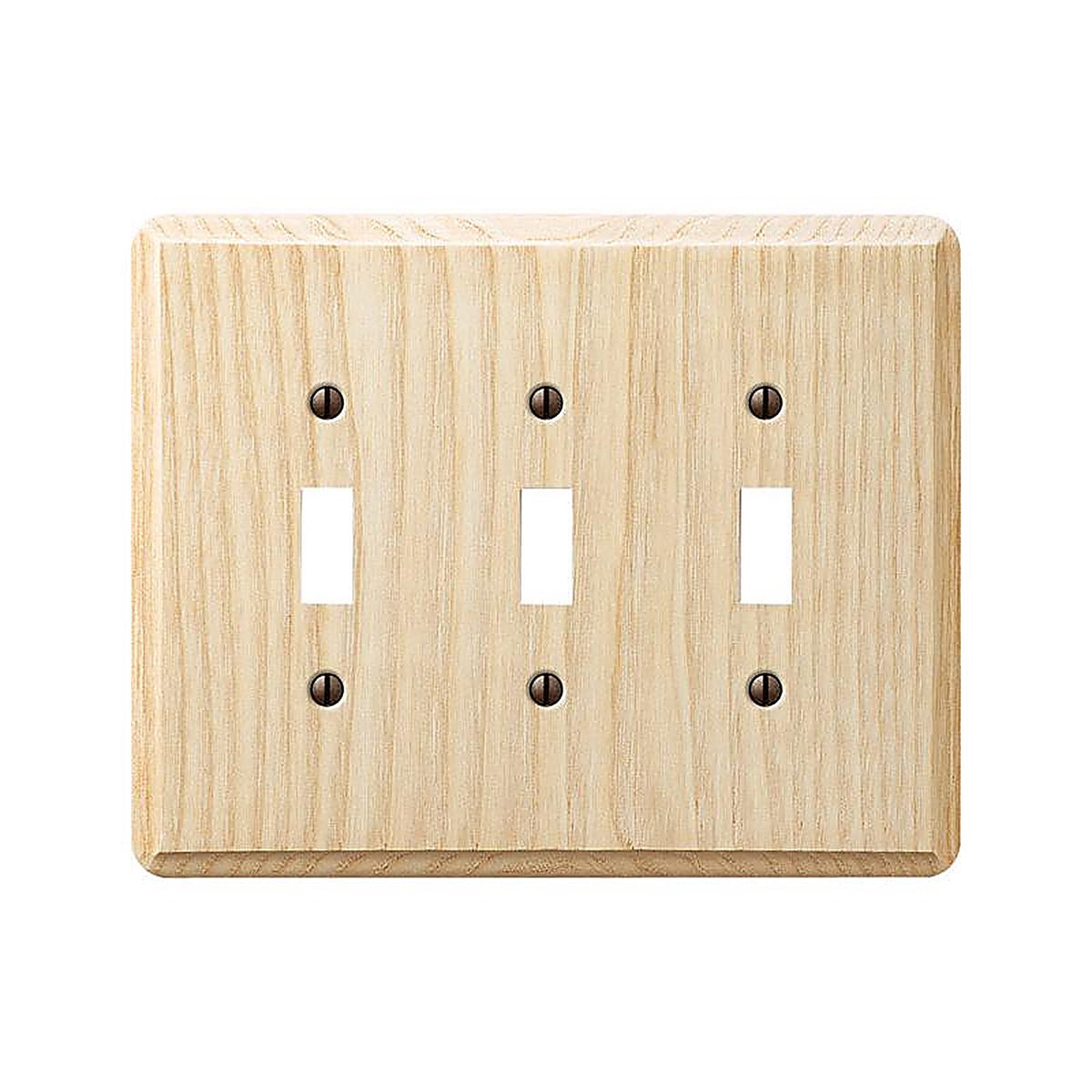 Amerelle - 401TTT - Contemporary Unfinished Beige 3 Gang Wood Toggle Wall Plate 1 Pack
