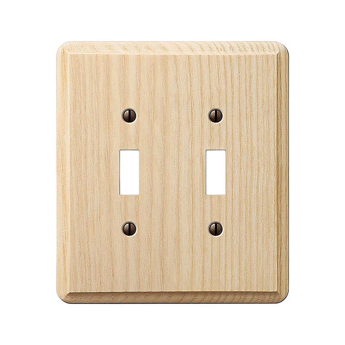 Amerelle - 401TT - Contemporary Unfinished Beige 2 Gang Wood Toggle Wall Plate 1 Pack