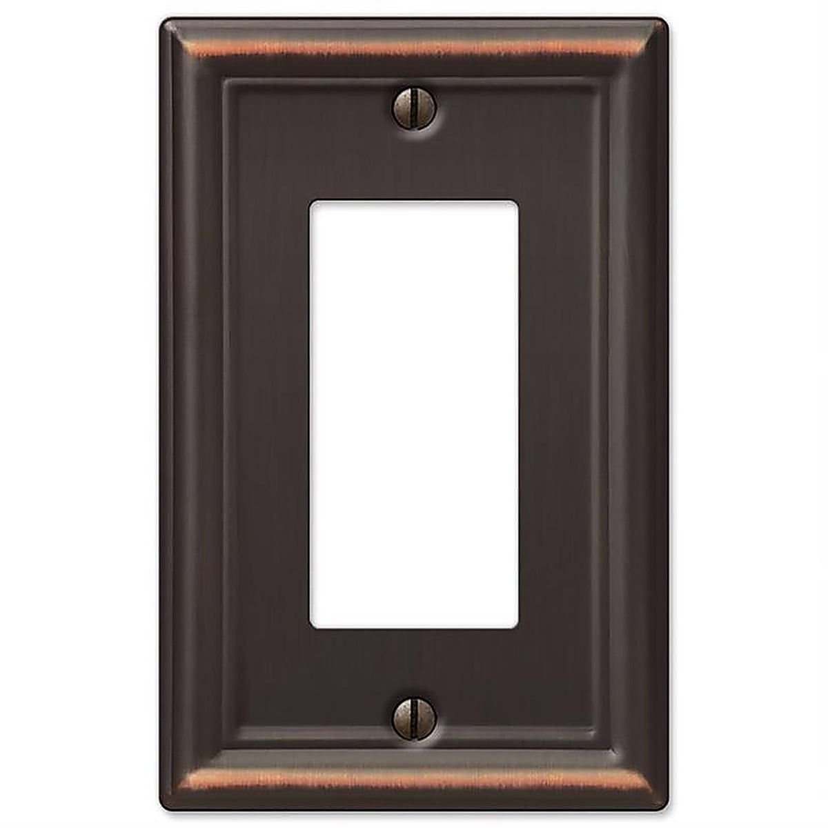 Amerelle 149RDB Chelsea Aged Bronze Bronze 1 gang Stamped Steel Rocker Wall Plate 1/Pack