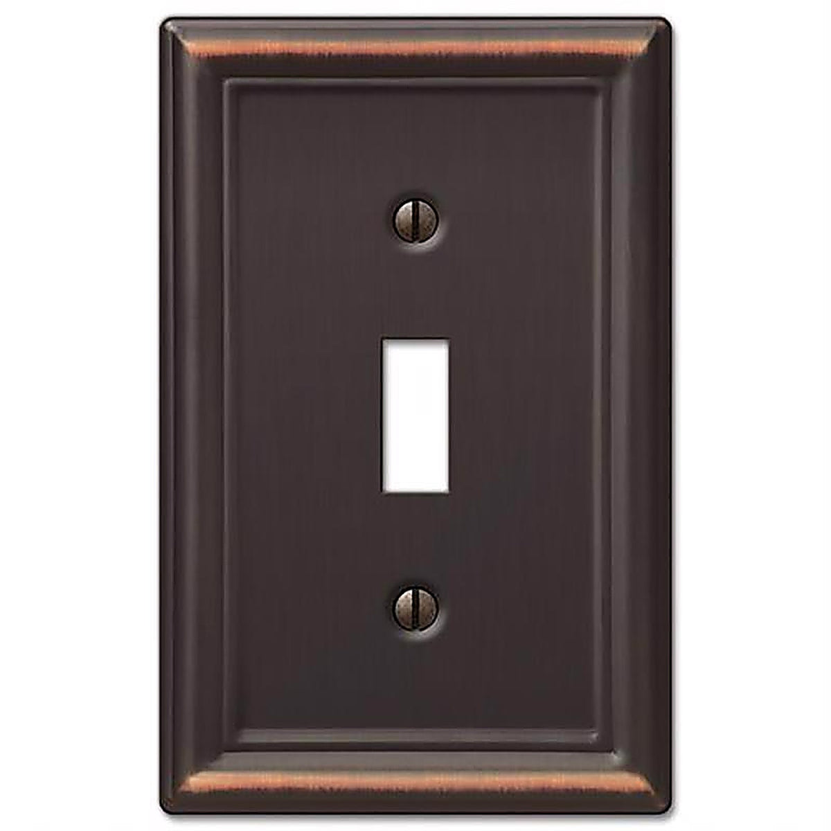 Amerelle 149TDB Chelsea Aged Bronze Bronze 1 gang Stamped Steel Toggle Wall Plate 1/Pack