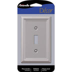 Amerelle 149TBN Chelsea Brushed Nickel Gray 1 gang Stamped Steel Toggle Wall Plate 1/Pack