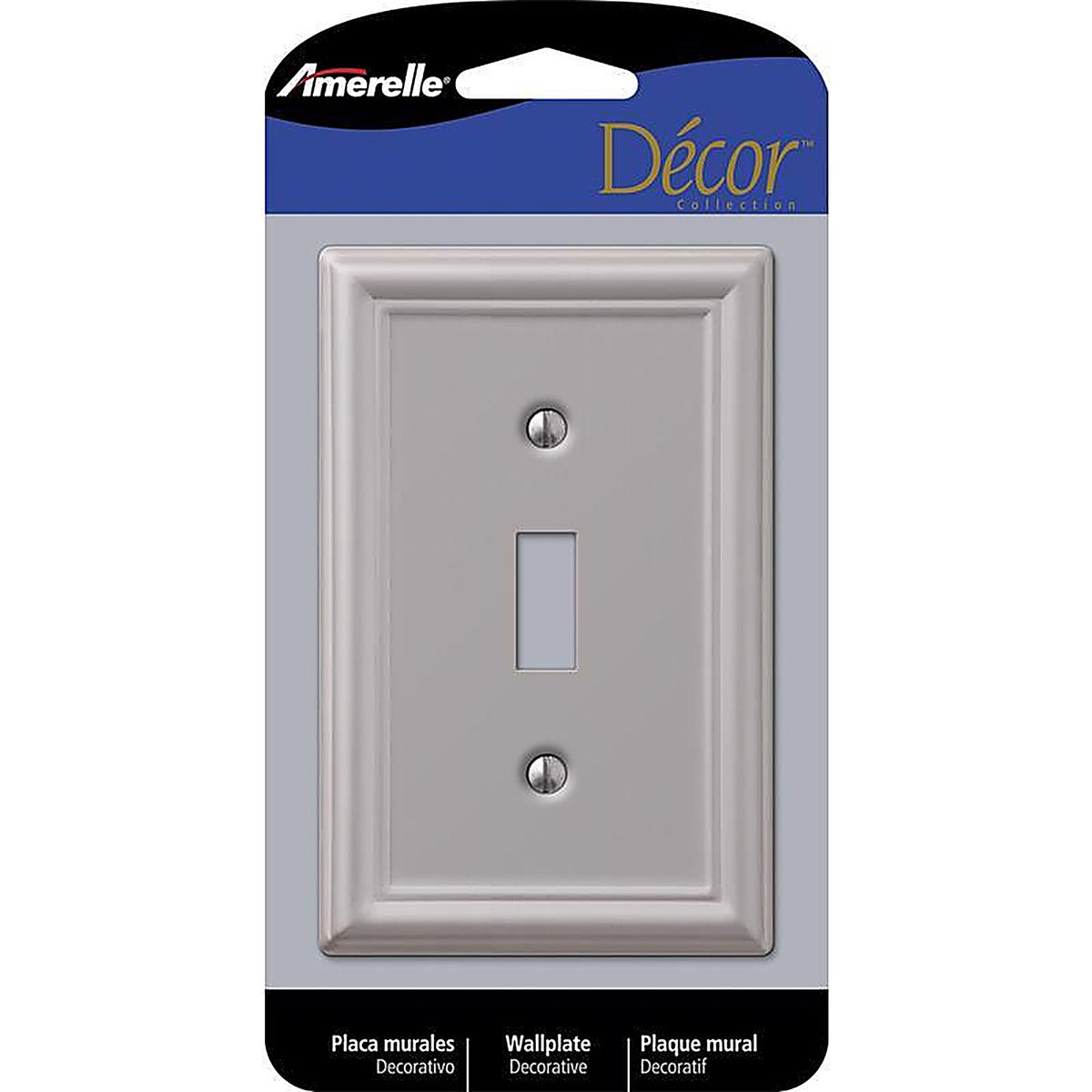 Amerelle 149TBN Chelsea Brushed Nickel Gray 1 gang Stamped Steel Toggle Wall Plate 1/Pack