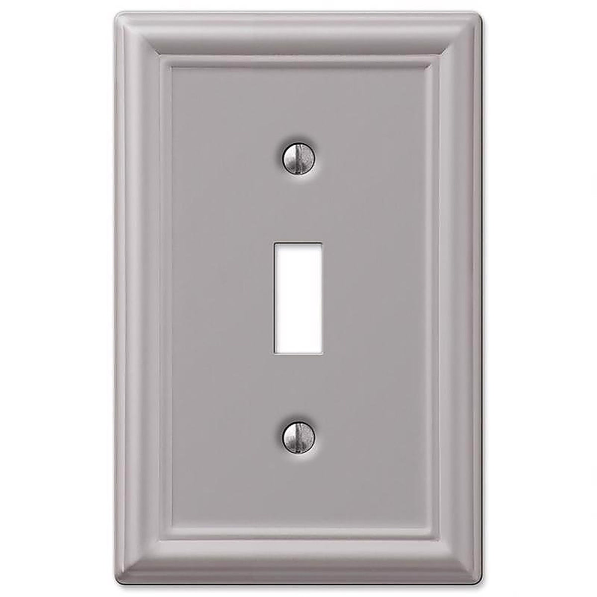 Amerelle 149TBN Chelsea Brushed Nickel Gray 1 gang Stamped Steel Toggle Wall Plate 1/Pack