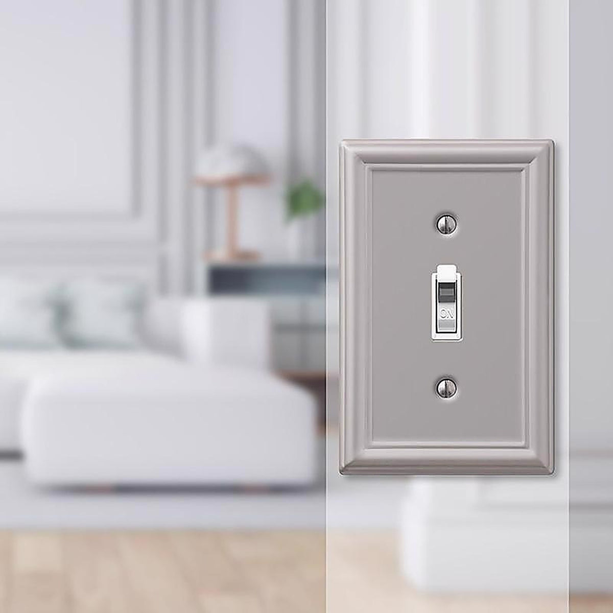 Amerelle 149TBN Chelsea Brushed Nickel Gray 1 gang Stamped Steel Toggle Wall Plate 1/Pack