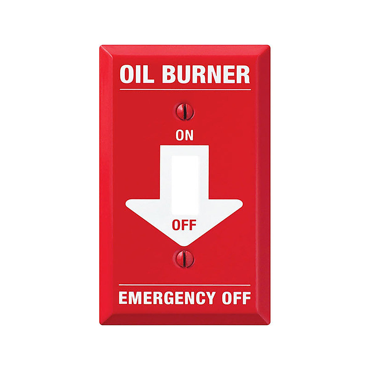 Amerelle - C973T - Pro Oil Burner Red/White 1 Gang Stamped Steel Toggle Oil Burner Wall Plate 1 Pack