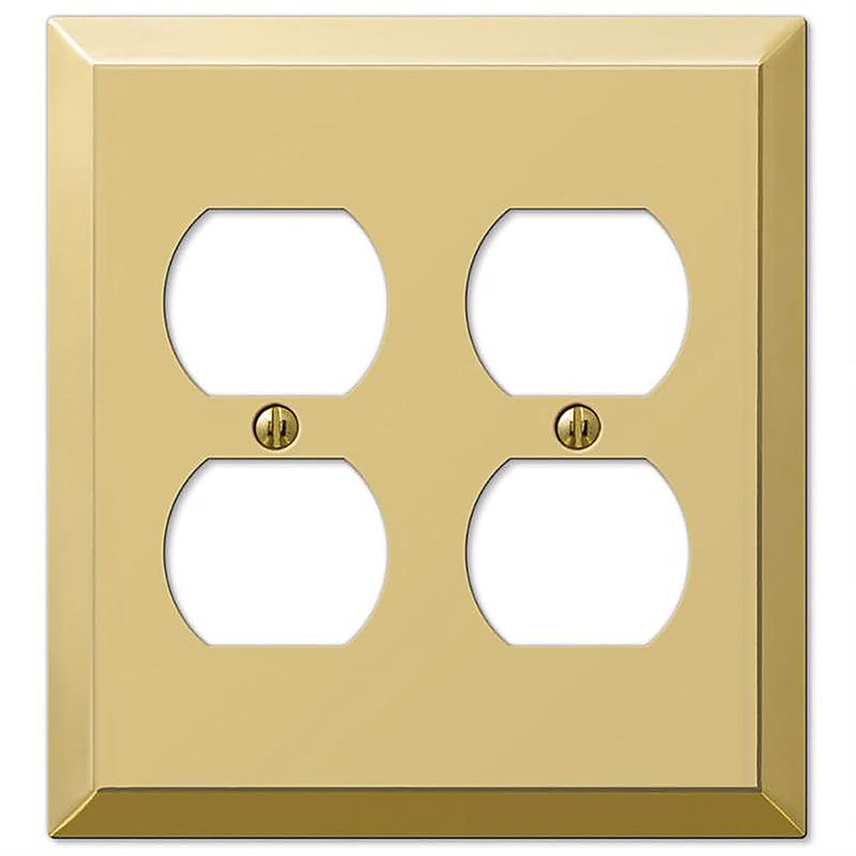 Amerelle - 163DDBR - Century Polished Brass 2 Gang Stamped Steel Duplex Wall Plate 1 Pack