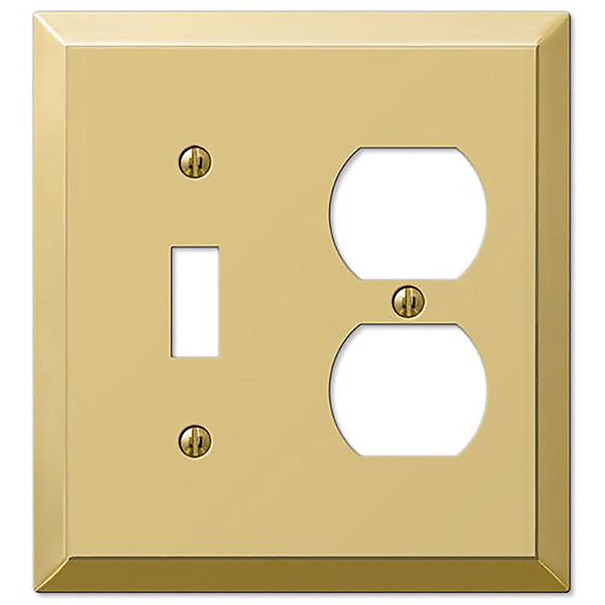 Amerelle - 163TDBR - Century Polished Brass 2 Gang Stamped Steel Duplex/Toggle Wall Plate 1 Pack