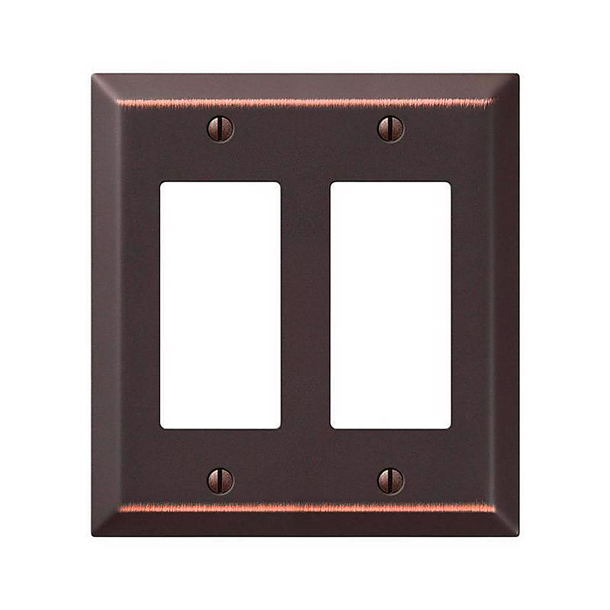 Amerelle - 163RRDB - Century Aged Bronze 2 Gang Stamped Steel Decorator Wall Plate 1 Pack