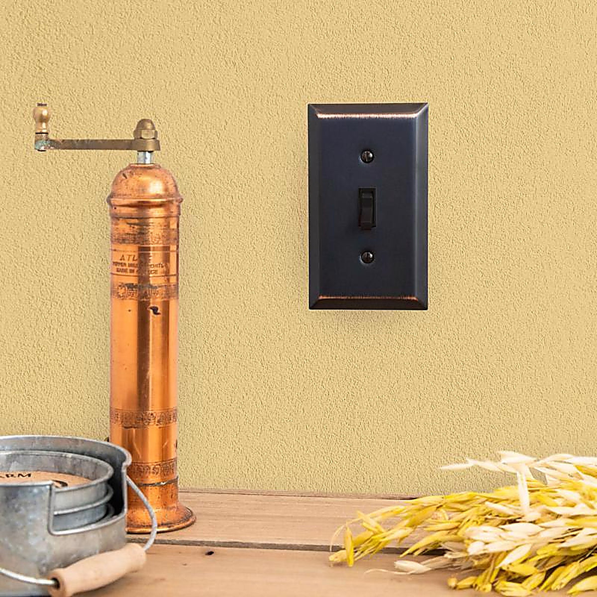 Amerelle - 163RRDB - Century Aged Bronze 2 Gang Stamped Steel Decorator Wall Plate 1 Pack