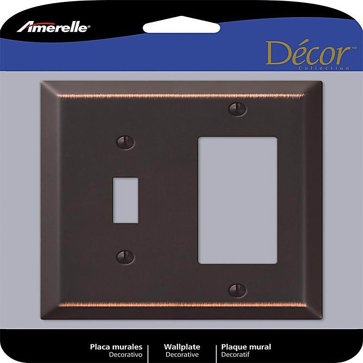 Amerelle - 163TRDB - Century Aged Bronze 2 Gang Stamped Steel Decorator/Toggle Wall Plate 1 Pack