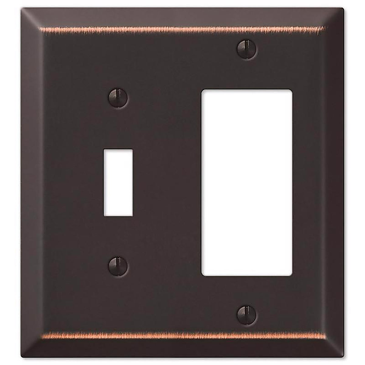 Amerelle - 163TRDB - Century Aged Bronze 2 Gang Stamped Steel Decorator/Toggle Wall Plate 1 Pack