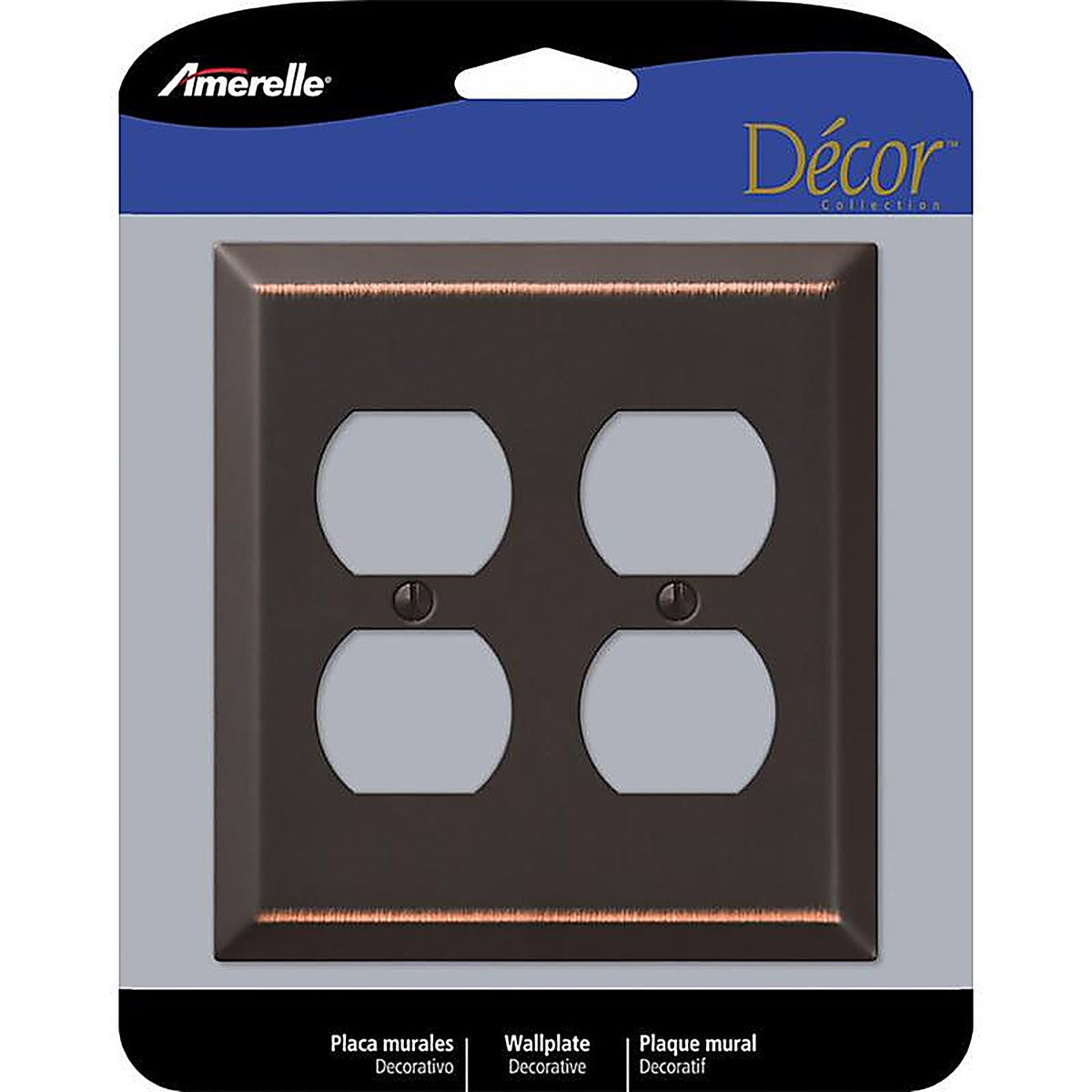 Amerelle - 163DDDB - Century Aged Bronze 2 Gang Stamped Steel Duplex Wall Plate 1 Pack