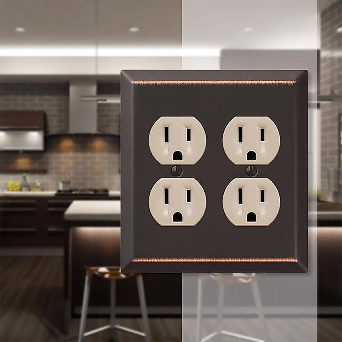 Amerelle - 163DDDB - Century Aged Bronze 2 Gang Stamped Steel Duplex Wall Plate 1 Pack