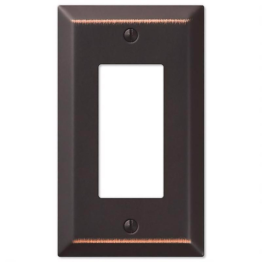 Amerelle 163RDB Century Aged Bronze Bronze 1 gang Stamped Steel Rocker Wall Plate 1/Pack