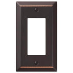 Amerelle 163RDB Century Aged Bronze Bronze 1 gang Stamped Steel Rocker Wall Plate 1/Pack