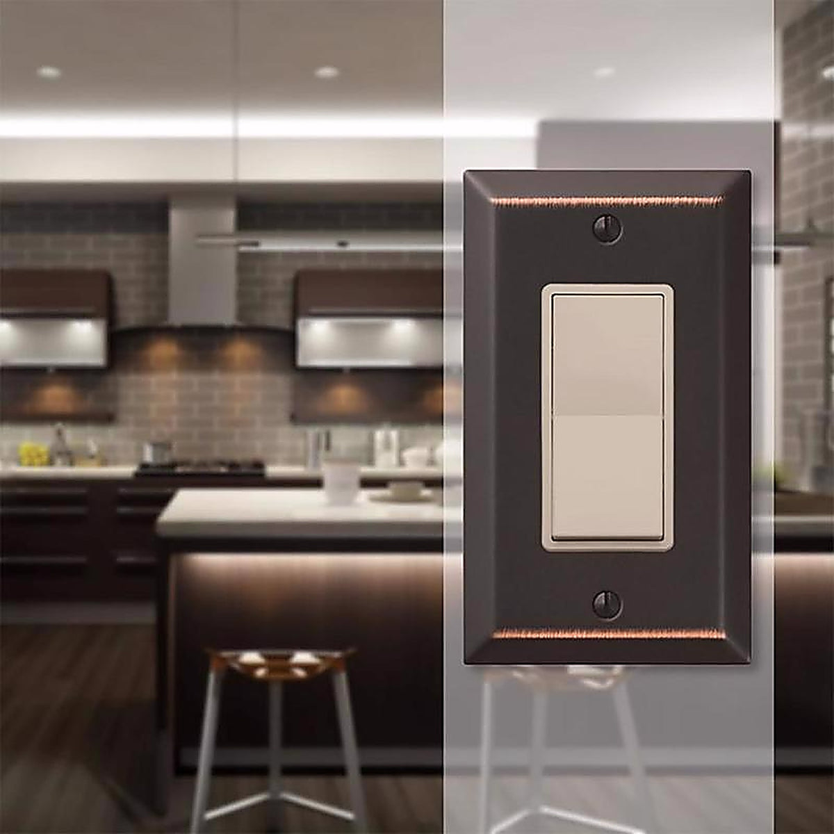 Amerelle 163RDB Century Aged Bronze Bronze 1 gang Stamped Steel Rocker Wall Plate 1/Pack