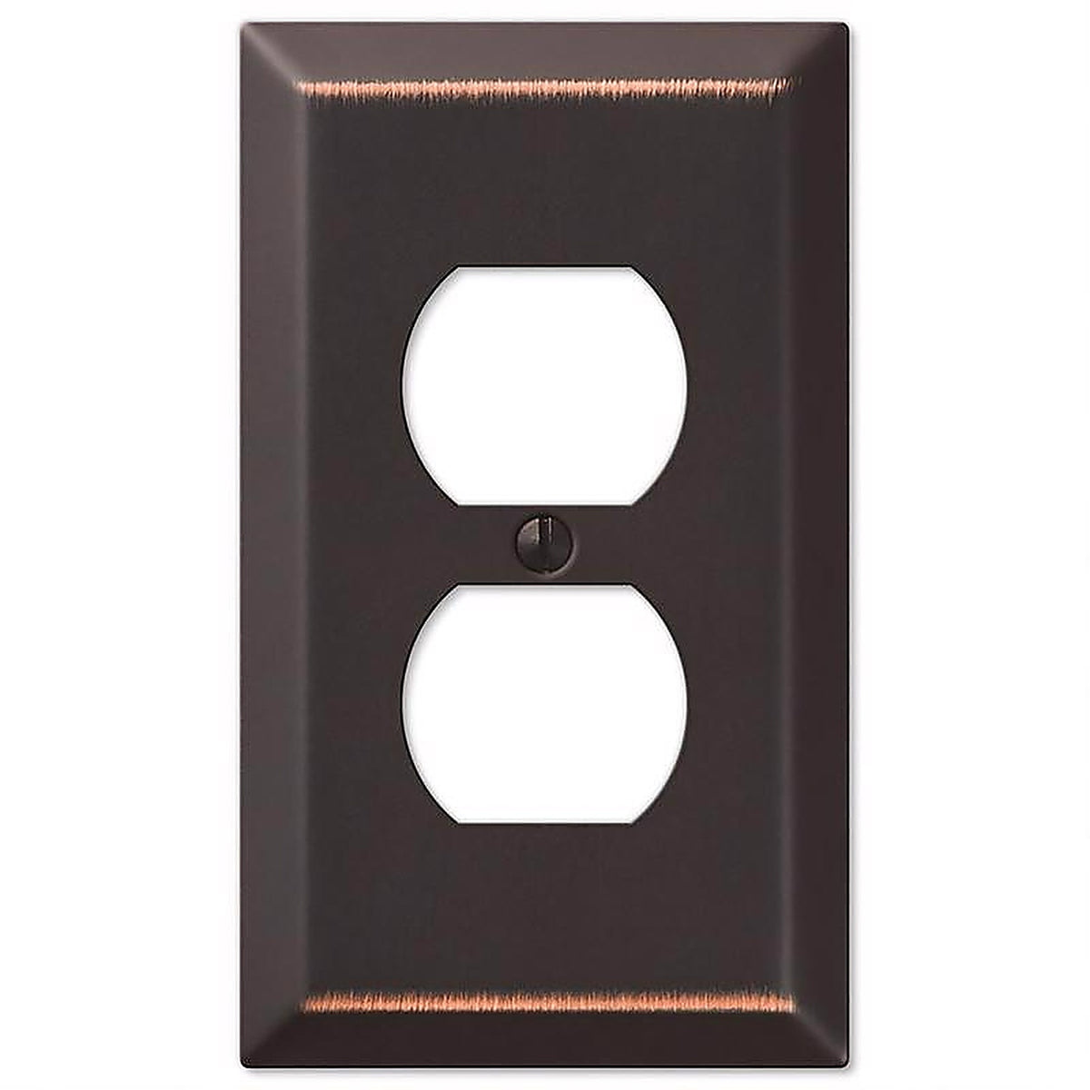 Amerelle 163DDB Century Aged Bronze Bronze 1 gang Stamped Steel Duplex Outlet Wall Plate 1/Pack