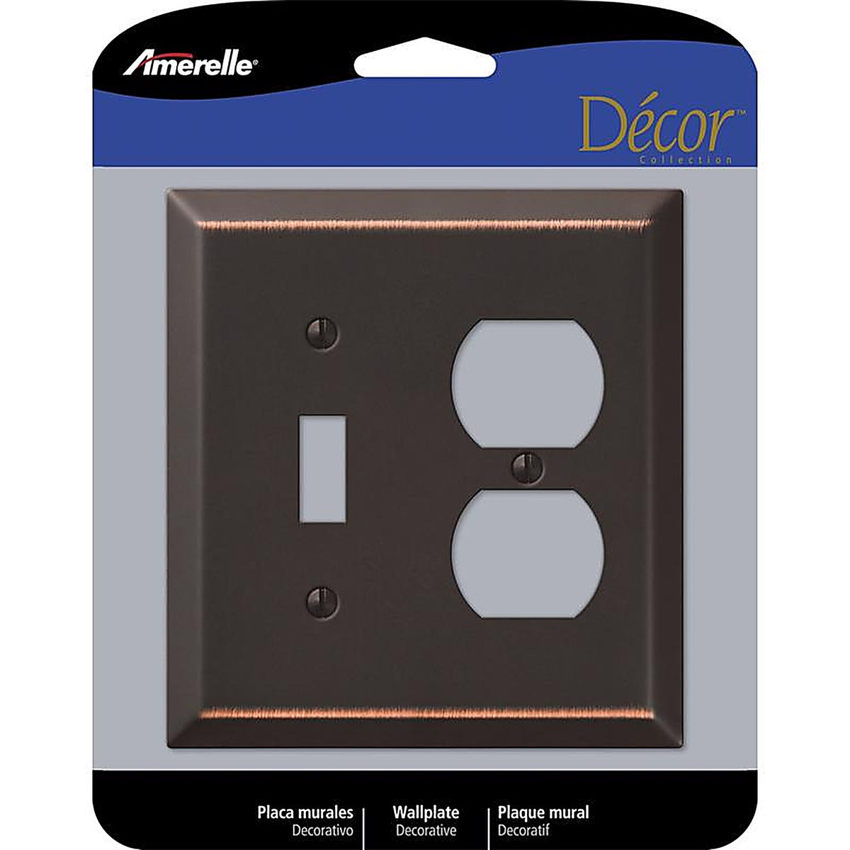 Amerelle - 163TDDB - Century Aged Bronze 2 Gang Stamped Steel Toggle Wall Plate 1 Pack