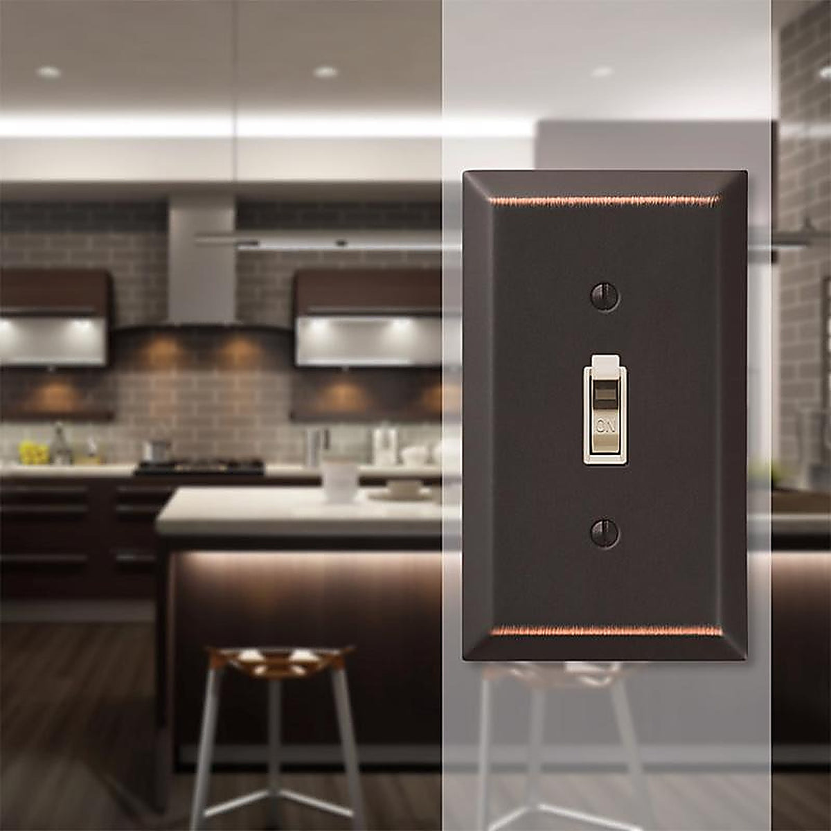 Amerelle - 163TDDB - Century Aged Bronze 2 Gang Stamped Steel Toggle Wall Plate 1 Pack