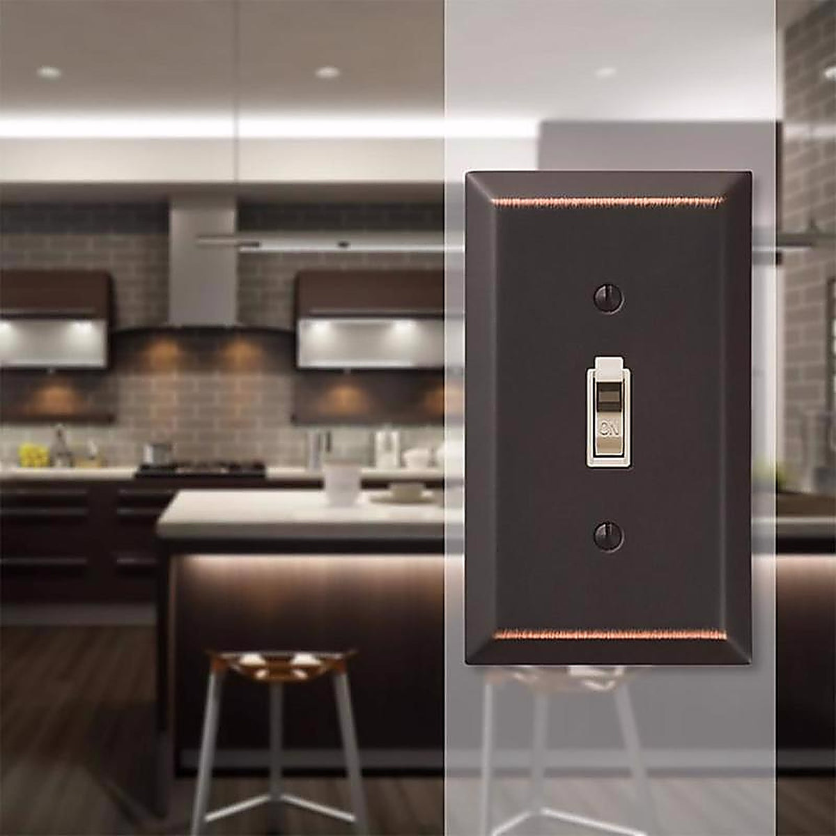 Amerelle 163TDB Century Aged Bronze Bronze 1 gang Stamped Steel Toggle Wall Plate 1/Pack