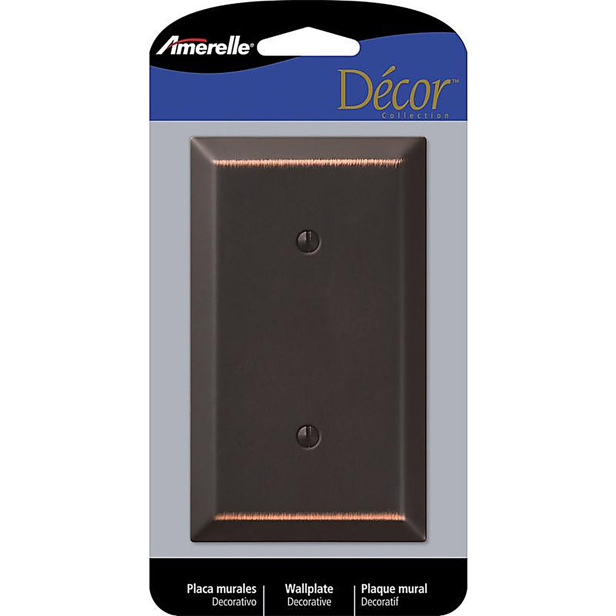 Amerelle - 163BDB - Century Aged Bronze 1 Gang Stamped Steel Blank Wall Plate 1 Pack