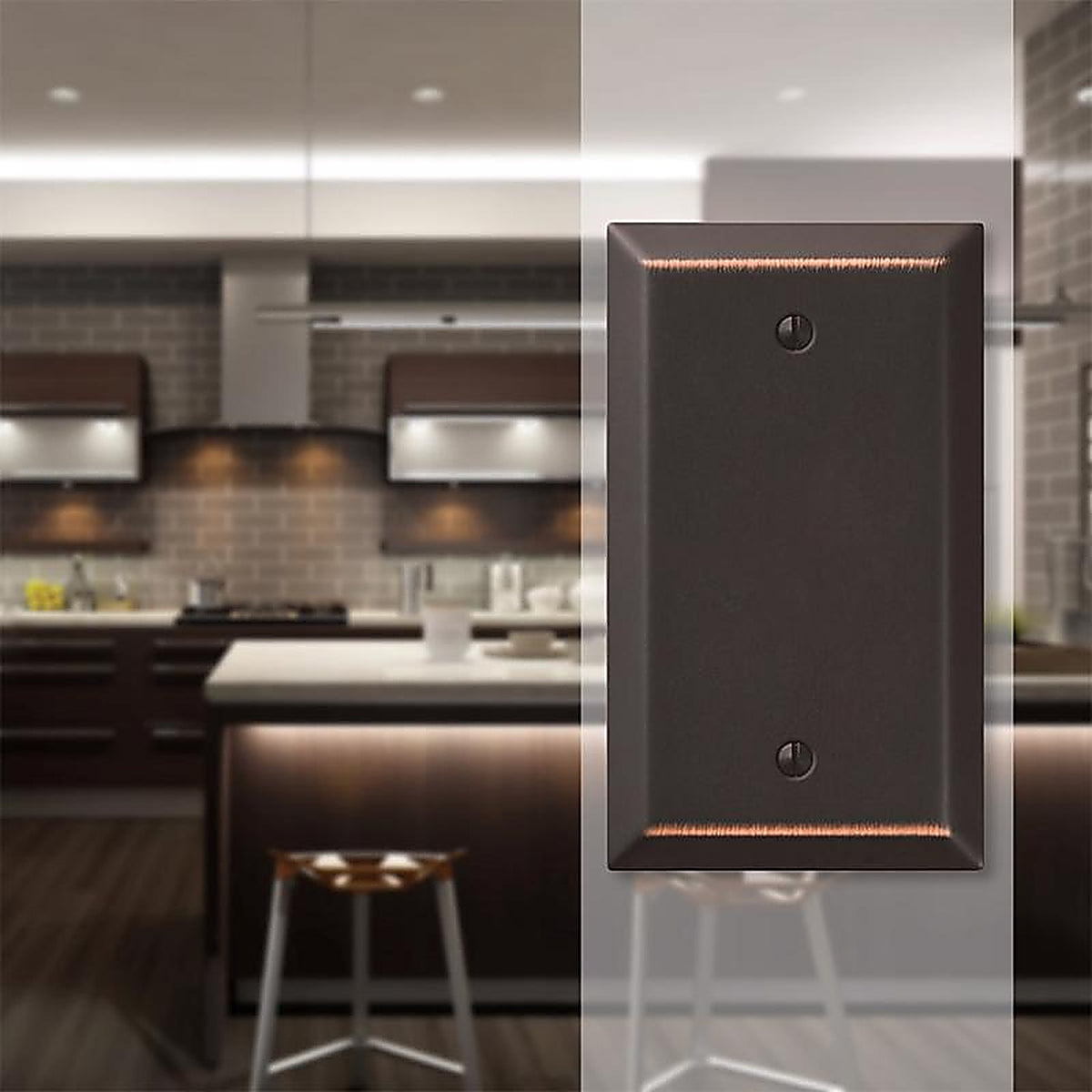 Amerelle - 163BDB - Century Aged Bronze 1 Gang Stamped Steel Blank Wall Plate 1 Pack