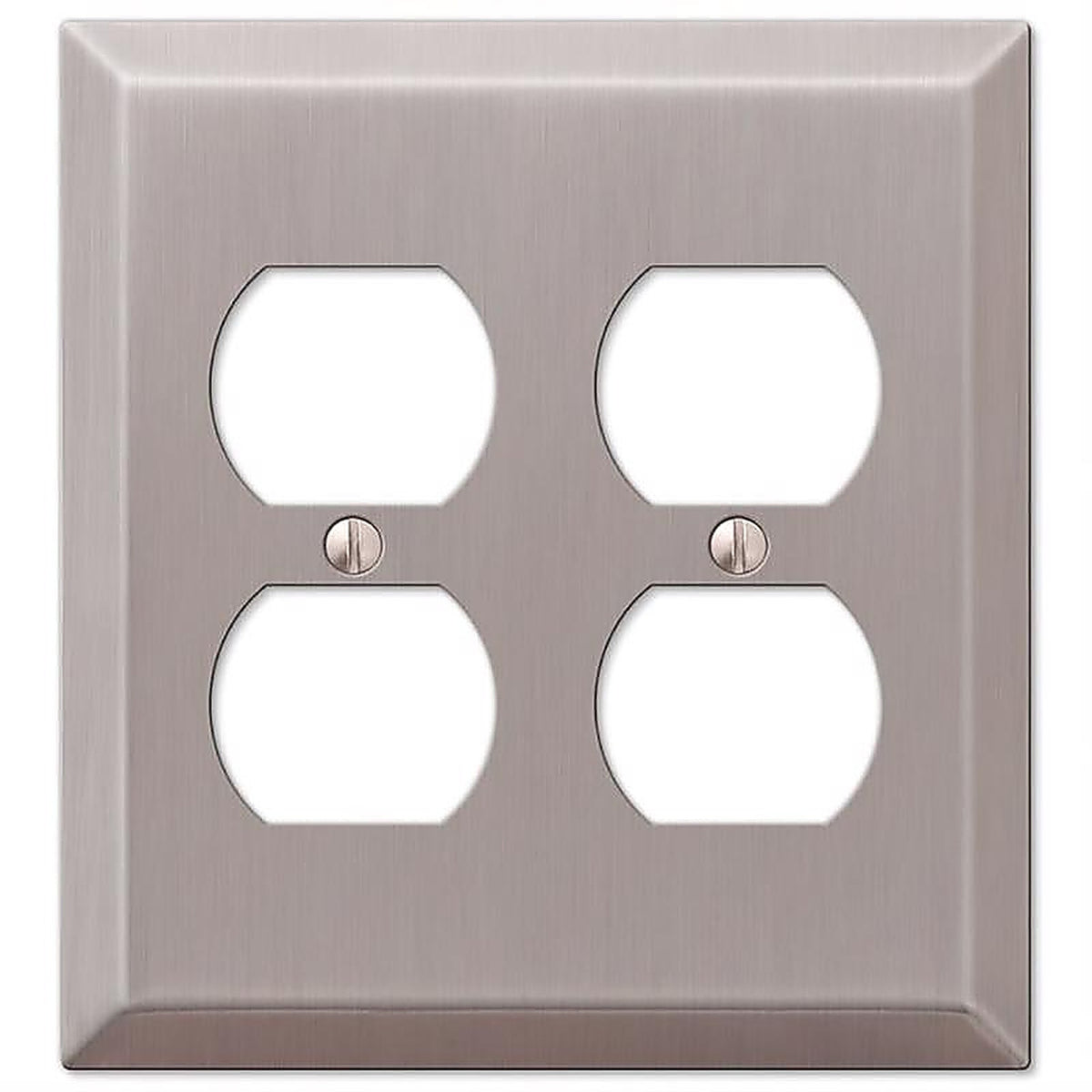 Amerelle - 163DDBN - Century Brushed Nickel 2 Gang Stamped Steel Duplex Wall Plate 1 Pack