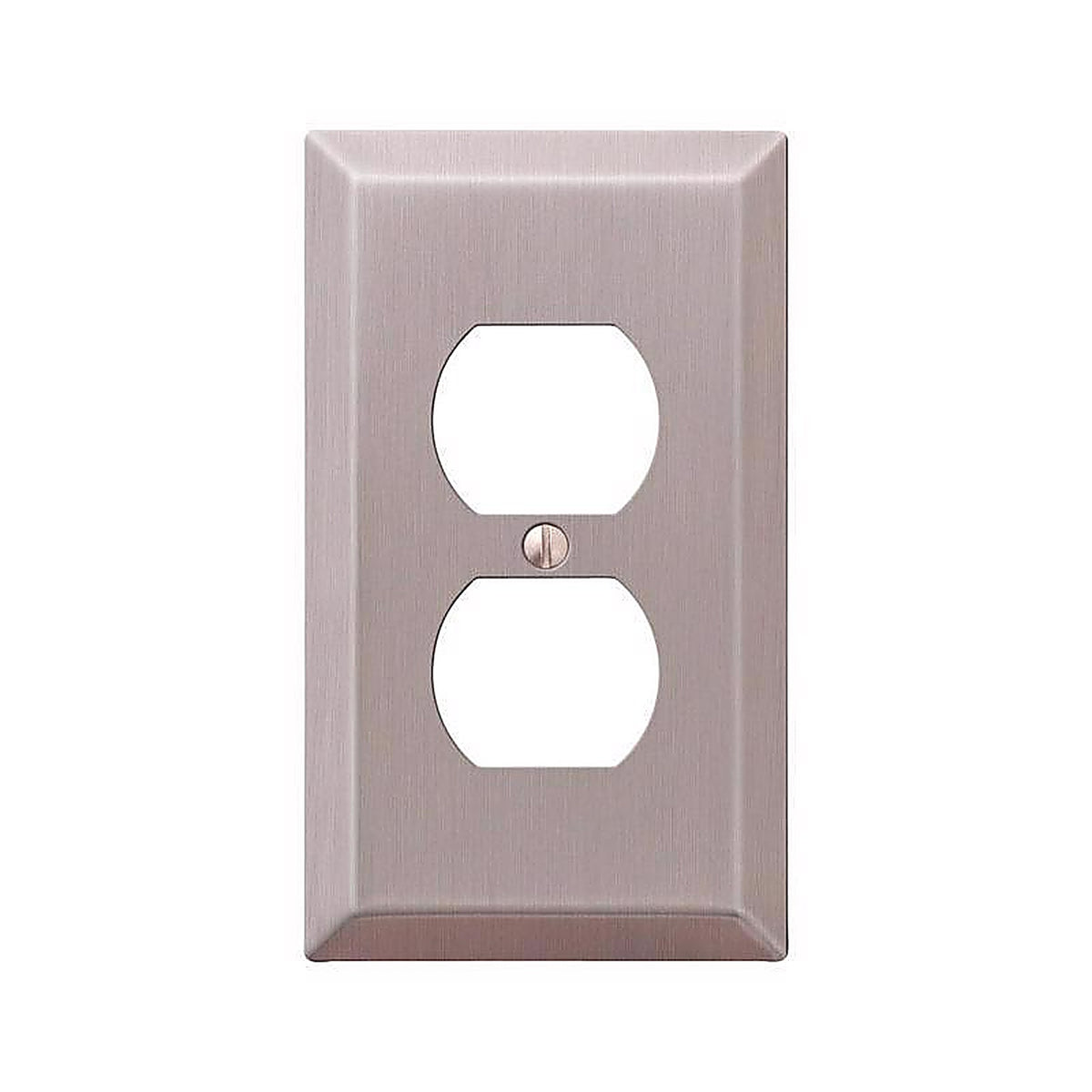 Amerelle 163DBN Century Brushed Nickel Gray 1 gang Stamped Steel Duplex Outlet Wall Plate 1/Pack