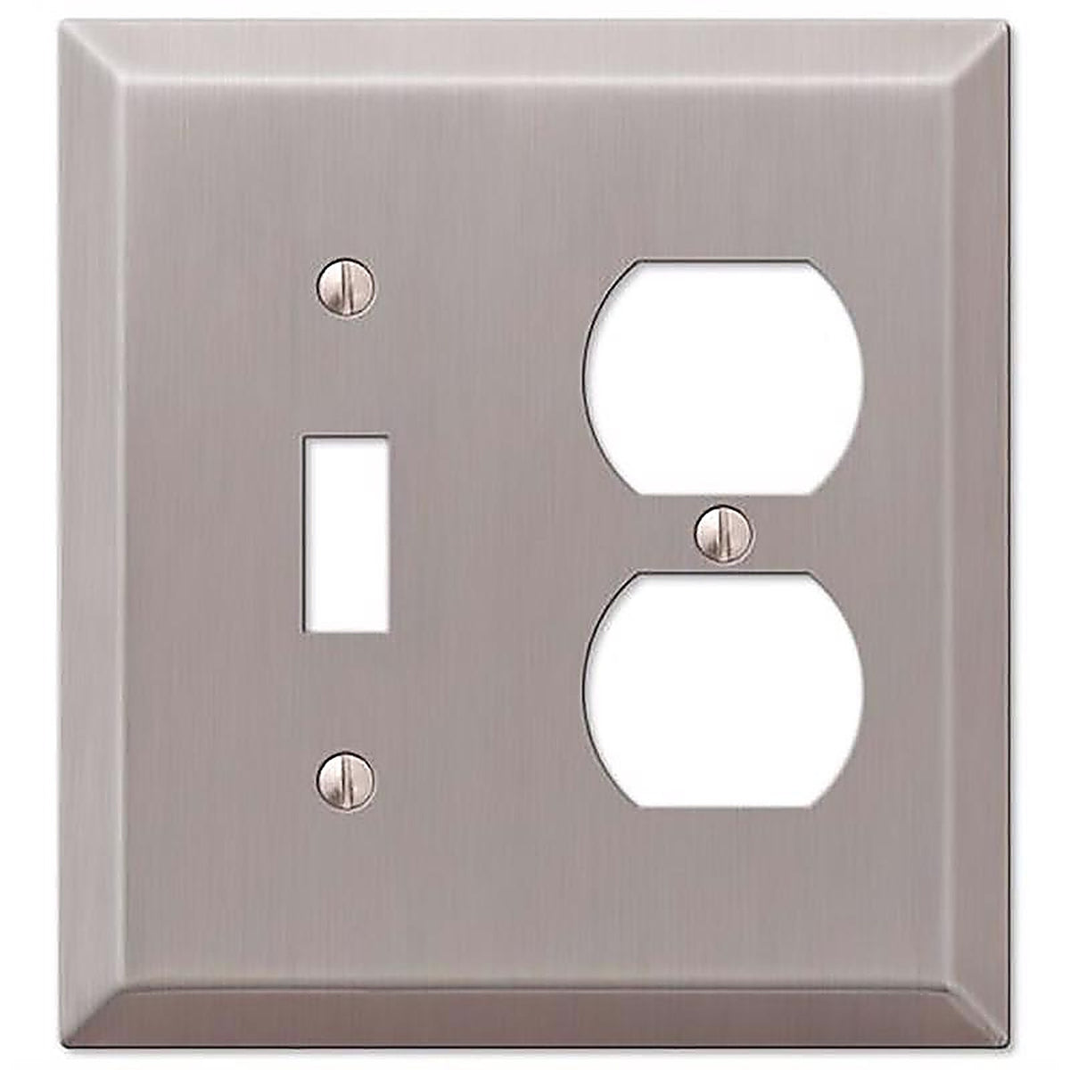 Amerelle - 163TDBN - Century Brushed Nickel 2 Gang Stamped Steel Duplex/Toggle Wall Plate 1 Pack