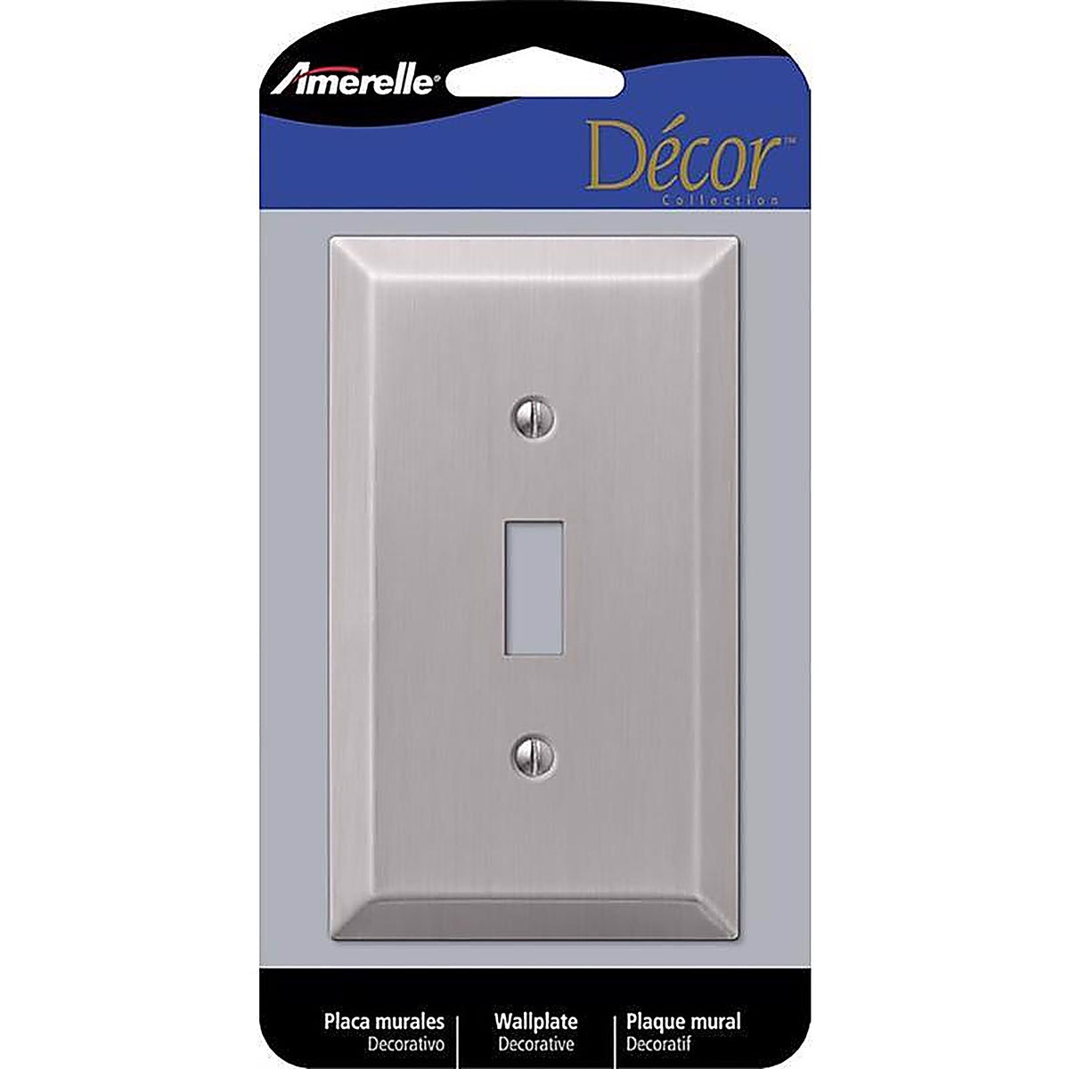 Amerelle 163TBN Century Brushed Nickel Gray 1 gang Stamped Steel Toggle Wall Plate 1/Pack