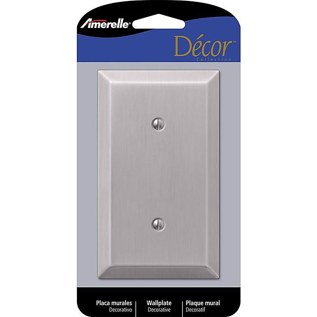 Amerelle - 163BBN - Century Brushed Nickel 1 Gang Stamped Steel Blank Wall Plate 1 Pack