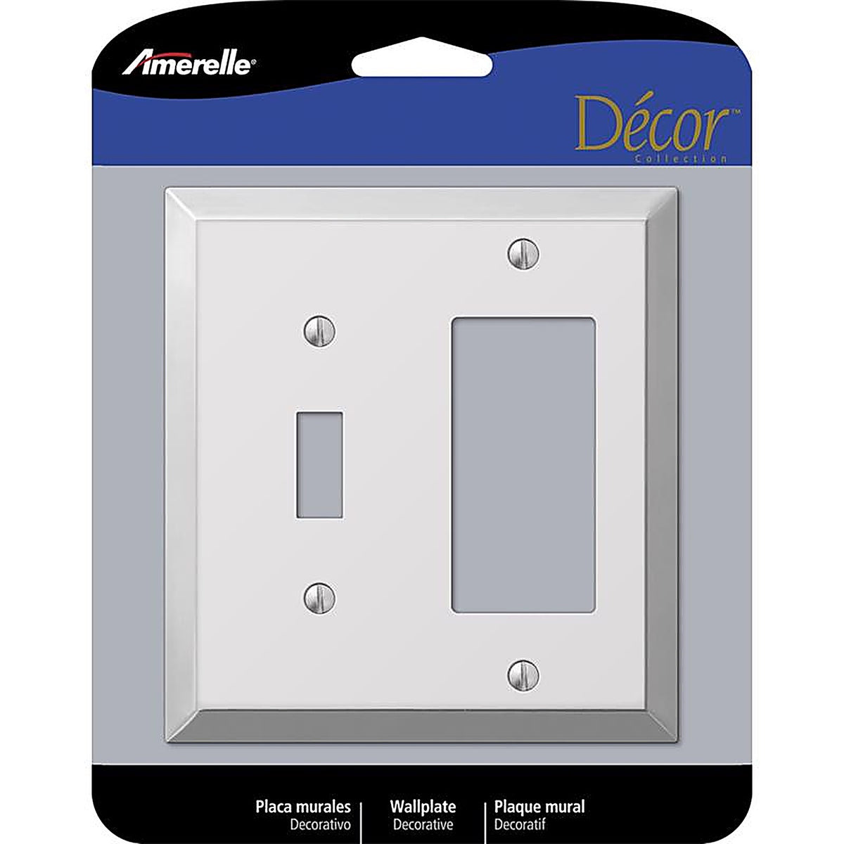 Amerelle 161TR Century Polished Chrome Light Gray 2 gang Stamped Steel Toggle Wall Plate 1/Pack